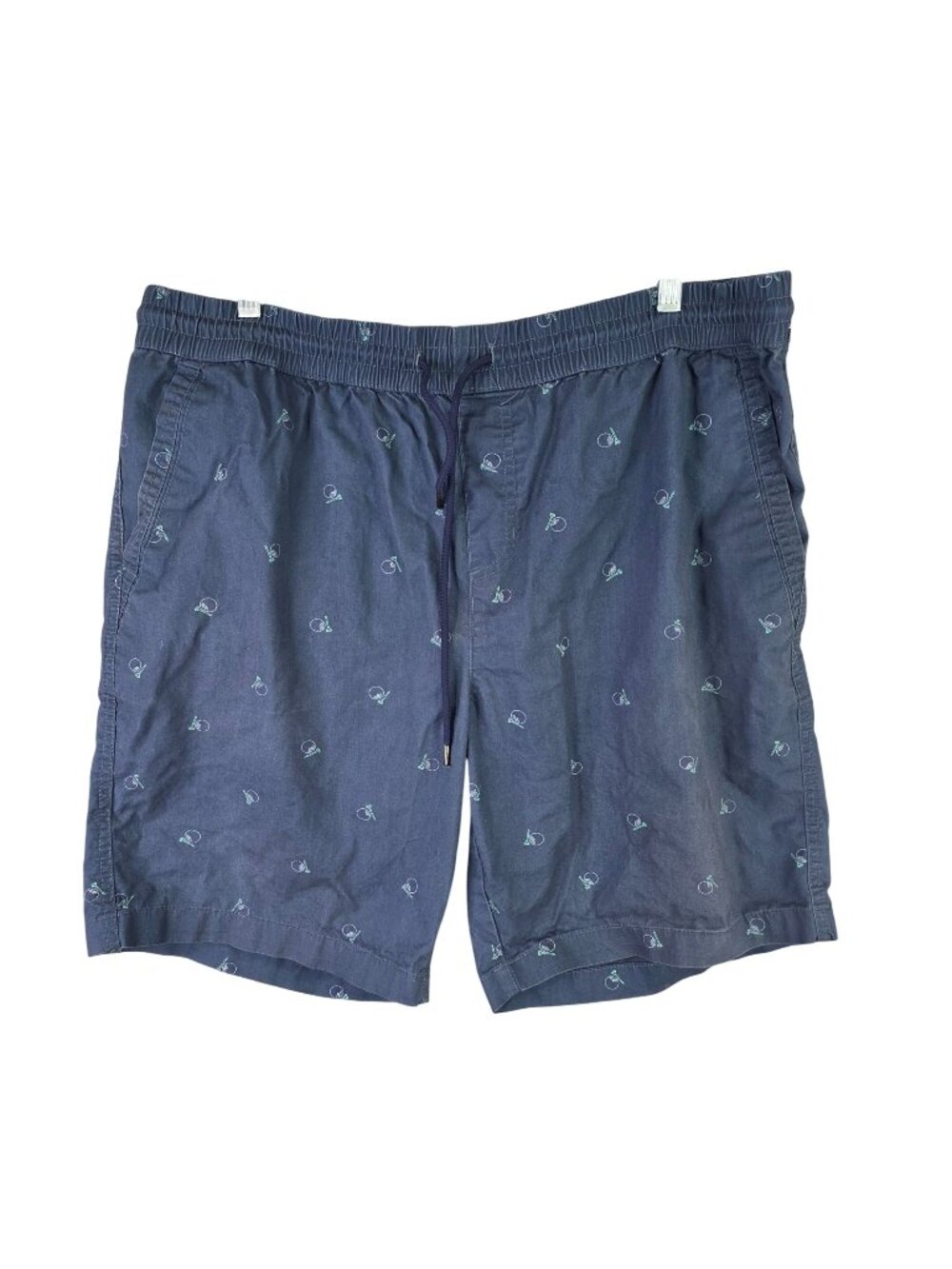 Mens Charleston Threads Navy Golf Print Swim Trunks Drawstring Cotton Size XXL